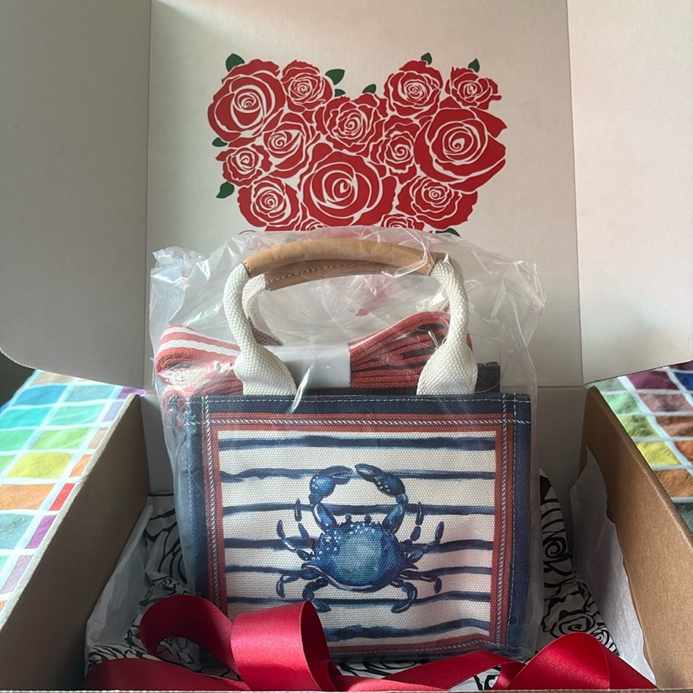 🦀🏖️🦀 BRIGHTON AHOY MATEY MINI TOTE 🦀🏖️🦀  NWT 🦀🏖️🦀 - Picture 2 of 16